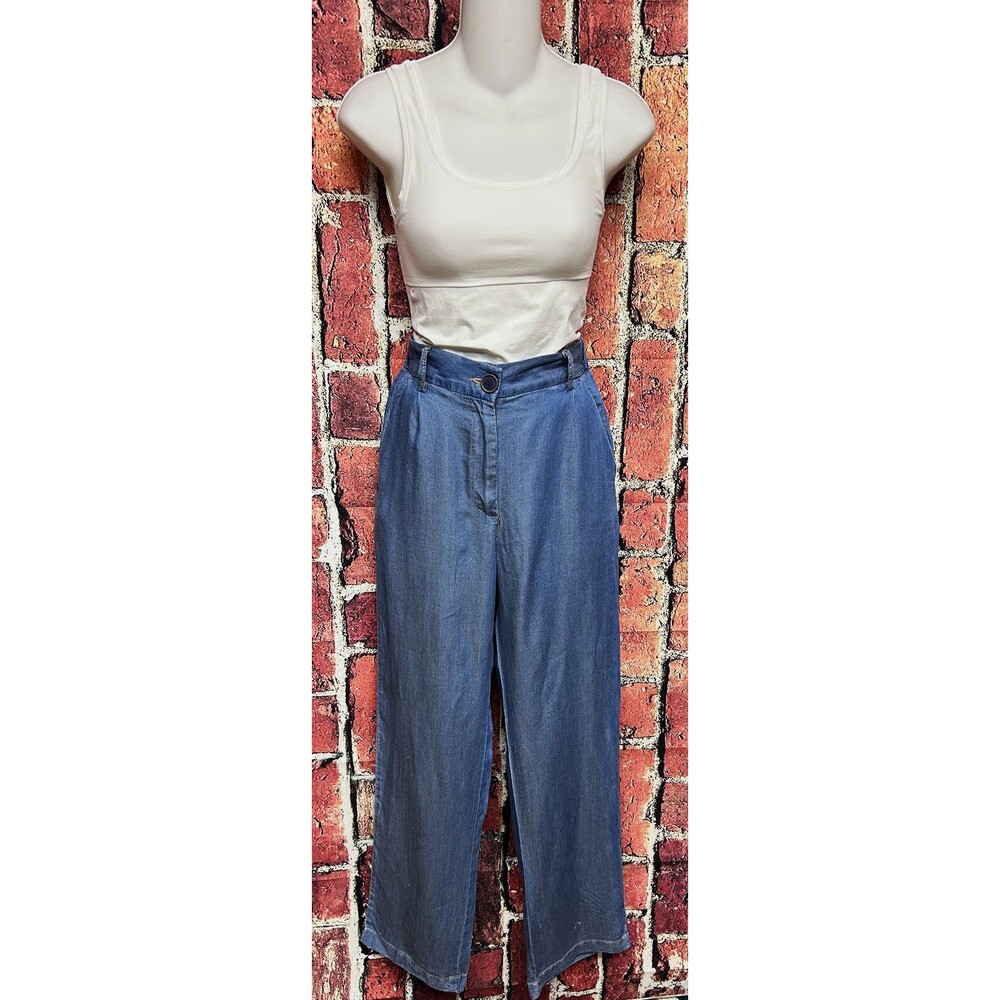 Hunter & Brown Women’s Pants Sz XS Blue Chambray SOFT Hight Waisted BNWT +🎁